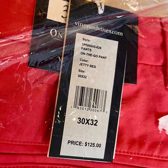 Vineyard Vines On-The-Go Pants – Jetty Red – Men’s 30x32 Chino (NWT) - Picture 4 of 5